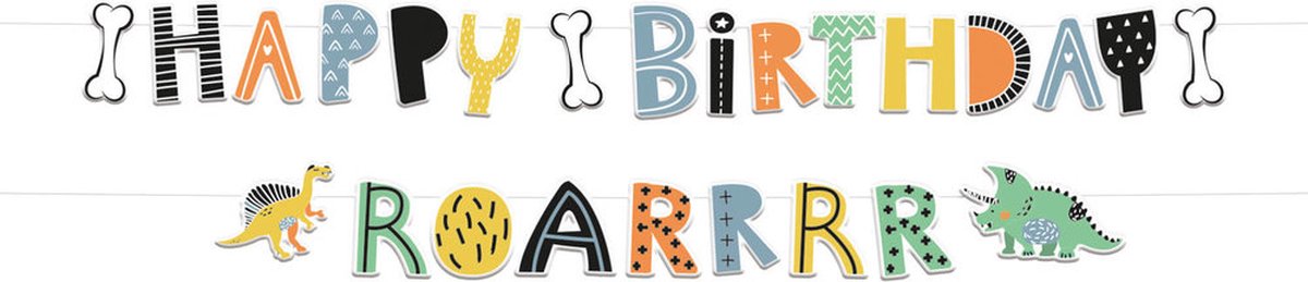 Dinosaurus Roars Letterslinger | Set van 2 stuks